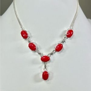 Coral 🪸 925 Gemstone Necklace